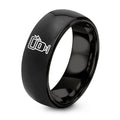 Flash Speedlight – Tungsten Wedding Band, 8 mm, Black Comfort-Fit Unisex