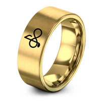 matching couples wedding bands – gold tungsten infinity music note ring