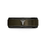 engraved wedding rings her – gunmetal & black tungsten md caduceus wedding band