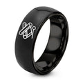 Tubular Bells Mallet – Tungsten Wedding Band, 8 mm, Black Comfort-Fit Unisex