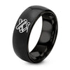 Tubular Bells Mallet – Tungsten Wedding Band, 8 mm, Black Comfort-Fit Unisex