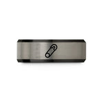 tungsten bands for couples – black & silver tungsten safety pin wedding band