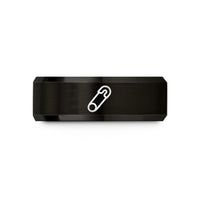 matching wedding rings – black tungsten safety pin wedding band