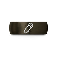 tungsten bands for couples – gunmetal & black tungsten safety pin wedding band