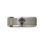 unisex tungsten wedding bands – black & gray tungsten diamond difficult wedding band