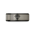 matching wedding ring sets – black & silver tungsten diamond difficult wedding band