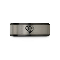 matching wedding ring sets – black & silver tungsten diamond difficult wedding band