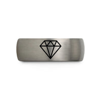 engraved rings for couples – grey tungsten diamond difficult wedding band