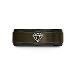 matching wedding ring sets – gunmetal & black tungsten diamond difficult wedding band