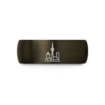 unisex tungsten wedding bands – gunmetal & blue tungsten toronto wedding band