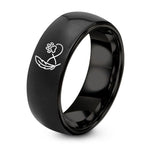 His And Hers Gifts Wedding – black tungsten feather paw infinity ring