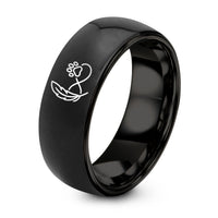 His And Hers Gifts Wedding – black tungsten feather paw infinity ring