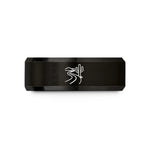 unisex tungsten wedding bands – black tungsten desert road cactus wedding band