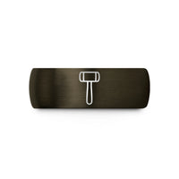 tungsten bands for couples – gunmetal & black tungsten rubber mallet wedding band