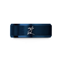 custom wedding ring duo – blue tungsten elk bugling wedding band