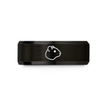 tungsten carbide couple bands – black & rose gold tungsten guinea pig wedding band