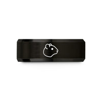 tungsten carbide couple bands – black & rose gold tungsten guinea pig wedding band