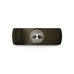 custom couples bands gift – gunmetal & black tungsten tree life wedding band