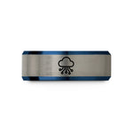 custom couples tungsten rings – blue & gray tungsten cloud circuits wedding band