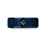 unisex tungsten wedding bands – blue tungsten transistor symbol wedding band