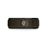wedding bands for pairs – gunmetal & black tungsten skeleton hand skull wedding band