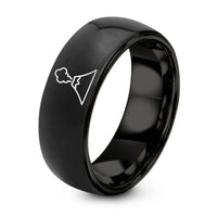 His And Hers Rings Wedding – black tungsten volcano smoke plume ring