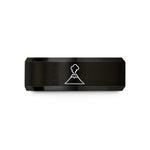 unisex wedding ring set – black tungsten volcano smoke plume wedding band