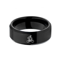 engraved tungsten rings pair – black tungsten barspin wedding band