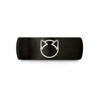 unisex tungsten wedding bands – black tungsten cat ears circle wedding band
