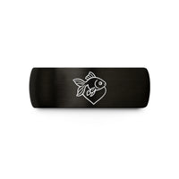 couples tungsten wedding bands – black tungsten goldfish heart wedding band
