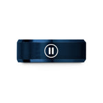 affordable tungsten wedding bands – blue tungsten pause icon wedding band