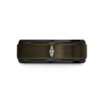 unique wedding bands – gunmetal & black tungsten spark plug wedding band