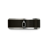 tungsten rings for couples – black & gray tungsten squeeze bottle wedding band