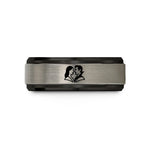 couples matching tungsten rings – black & silver tungsten vampire couple silhouette wedding band