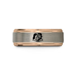 tungsten rings with engraving – rose gold tungsten vampire couple silhouette wedding band