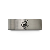 tungsten couples bands gift – blue & gray tungsten barbell row wedding band