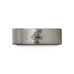 unique couples ring style – gray tungsten barbell row wedding band