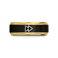 tungsten wedding rings men – black & gold tungsten fwd icon wedding band