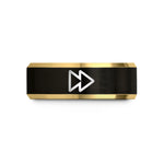 tungsten wedding rings men – black & gold tungsten fwd icon wedding band