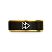 tungsten wedding rings men – black & gold tungsten fwd icon wedding band