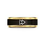 comfortable wedding bands men – black & gold tungsten fwd icon wedding band