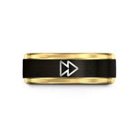 comfortable wedding bands men – black & gold tungsten fwd icon wedding band