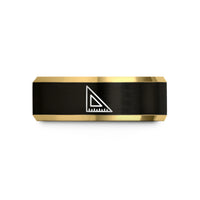 unisex tungsten wedding bands – black & gold tungsten set square wedding band