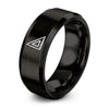 Set Square – Tungsten Wedding Band, 8 mm, Black Comfort-Fit Unisex