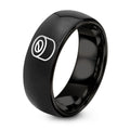 Sushi Roll – Tungsten Wedding Band, 8 mm, Black Comfort-Fit Unisex