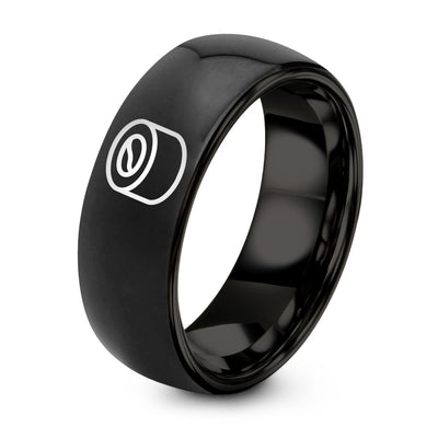 Sushi Roll – Tungsten Wedding Band, 8 mm, Black Comfort-Fit Unisex