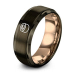 gunmetal & rose gold tungsten sushi roll ring