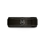 unisex wedding ring set – black & rose gold tungsten ragdoll wedding band