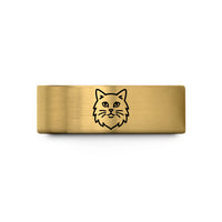 matching couple ring present – gold tungsten ragdoll wedding band