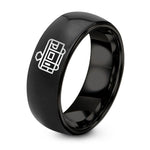 His And Hers Wedding Gifts – black tungsten streetcar ring